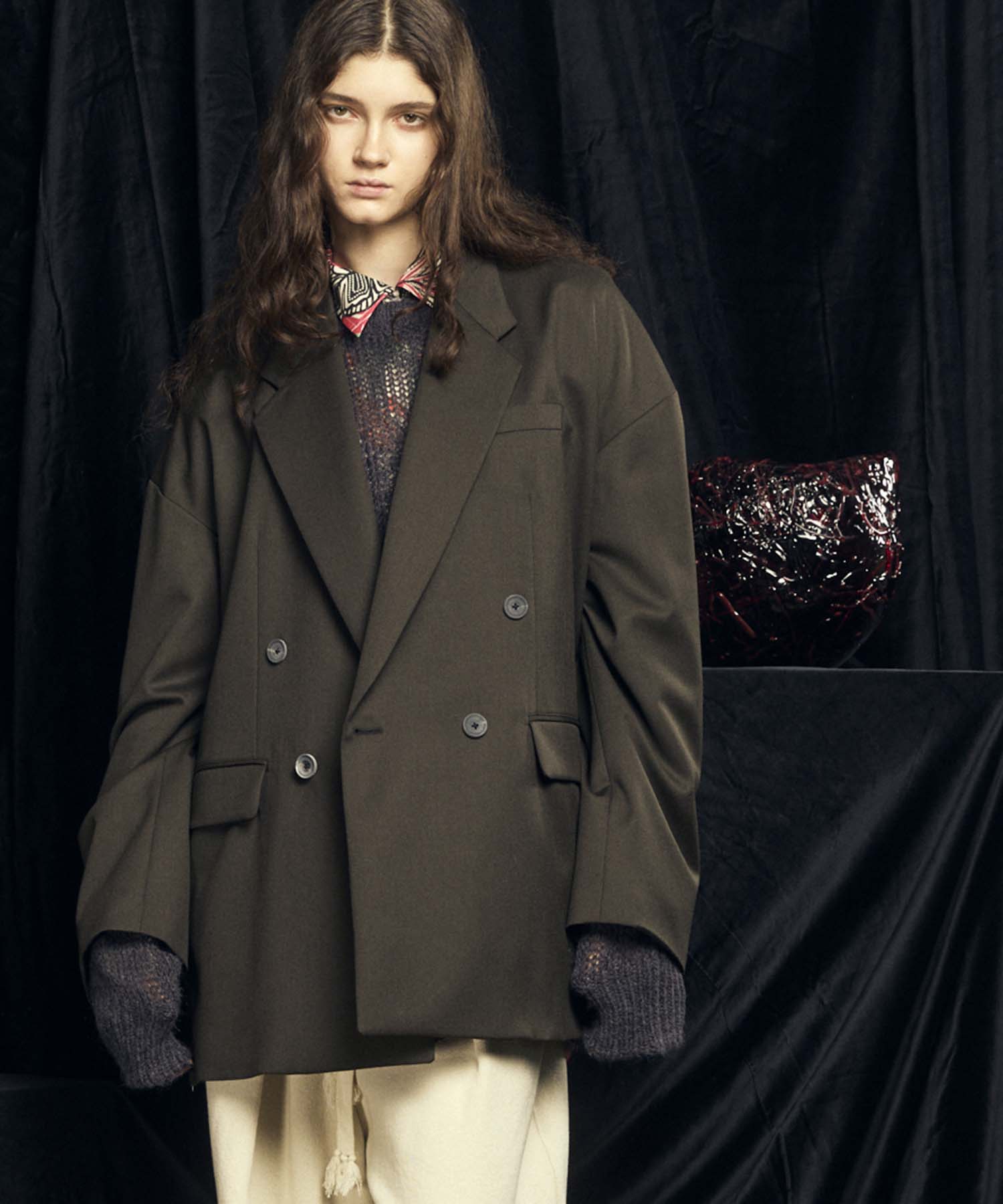 Italian Dead Stock Fabric】Prime-Over Double Breasted Jacket