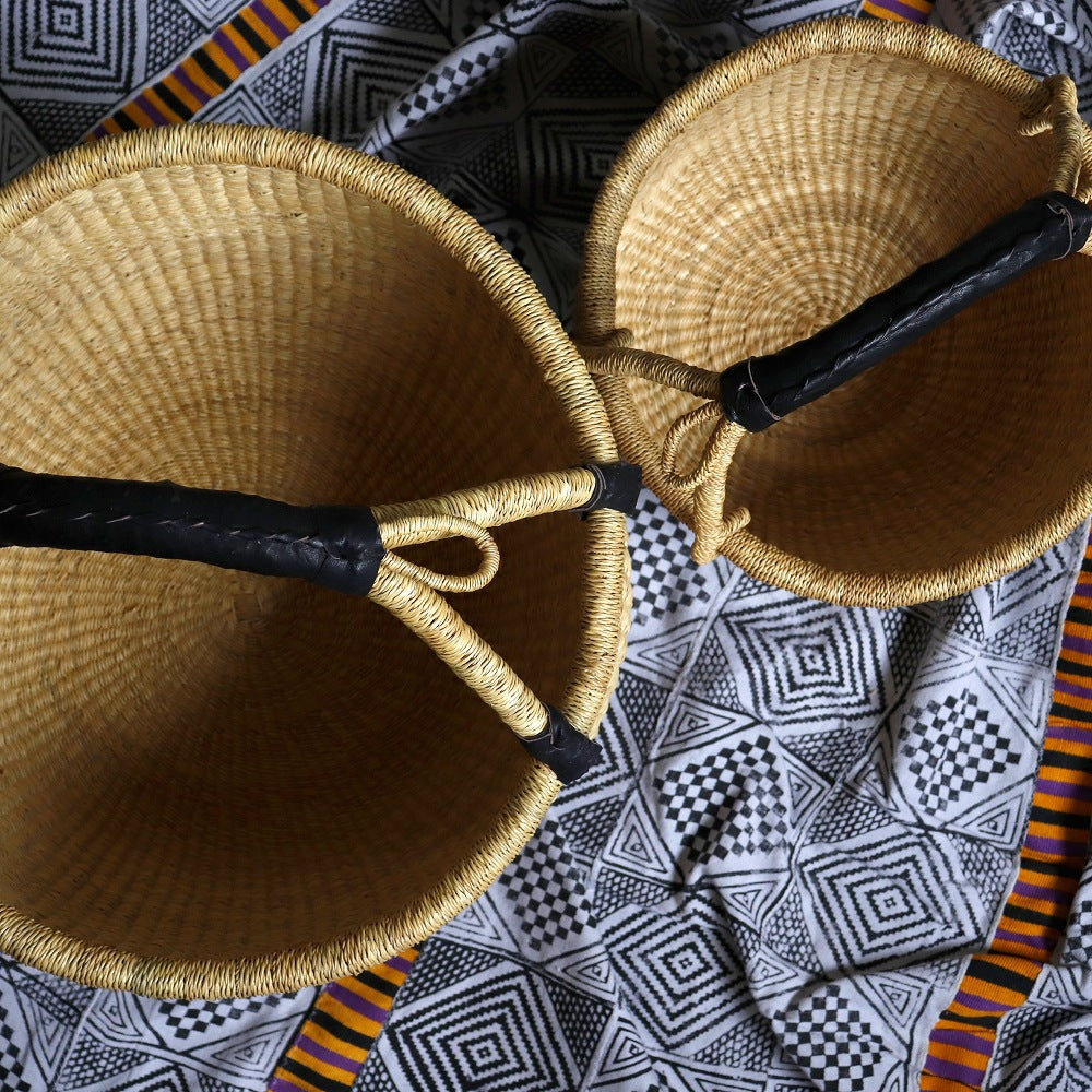 ブルキナバスケット 無地 黒革 | マンゴロベ