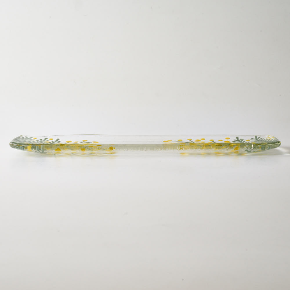 ガラス作家 沖知江子 ミモザ 角長皿 ¥7,700 大人の焼き物