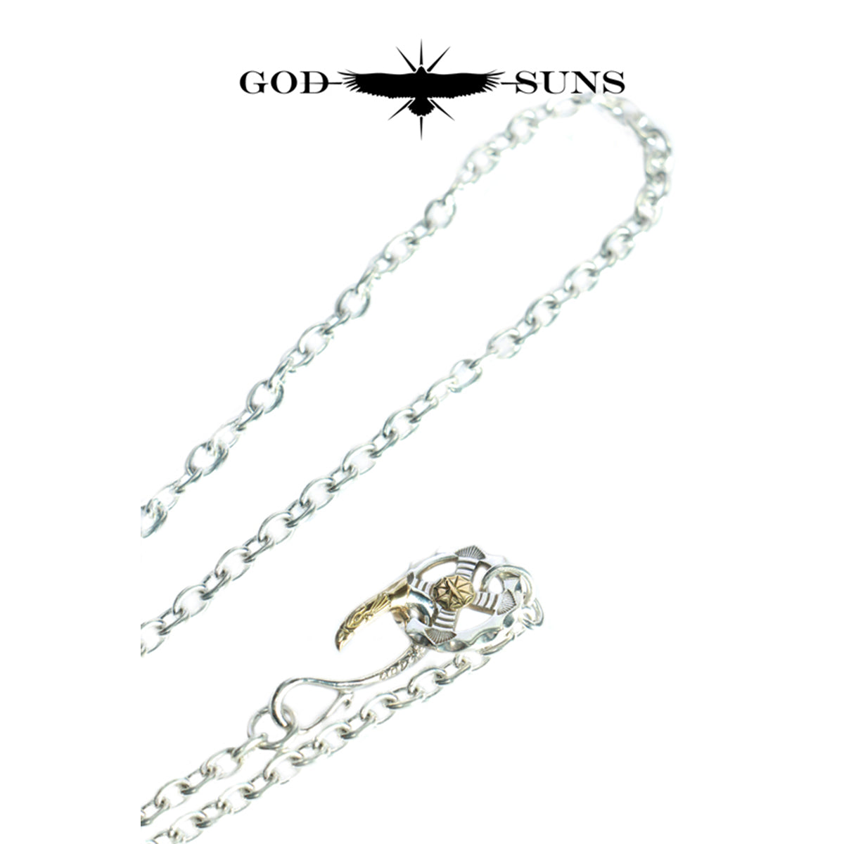 k18ホイール、イーグルフック付きmotoチェーンリンクブレスレット k18