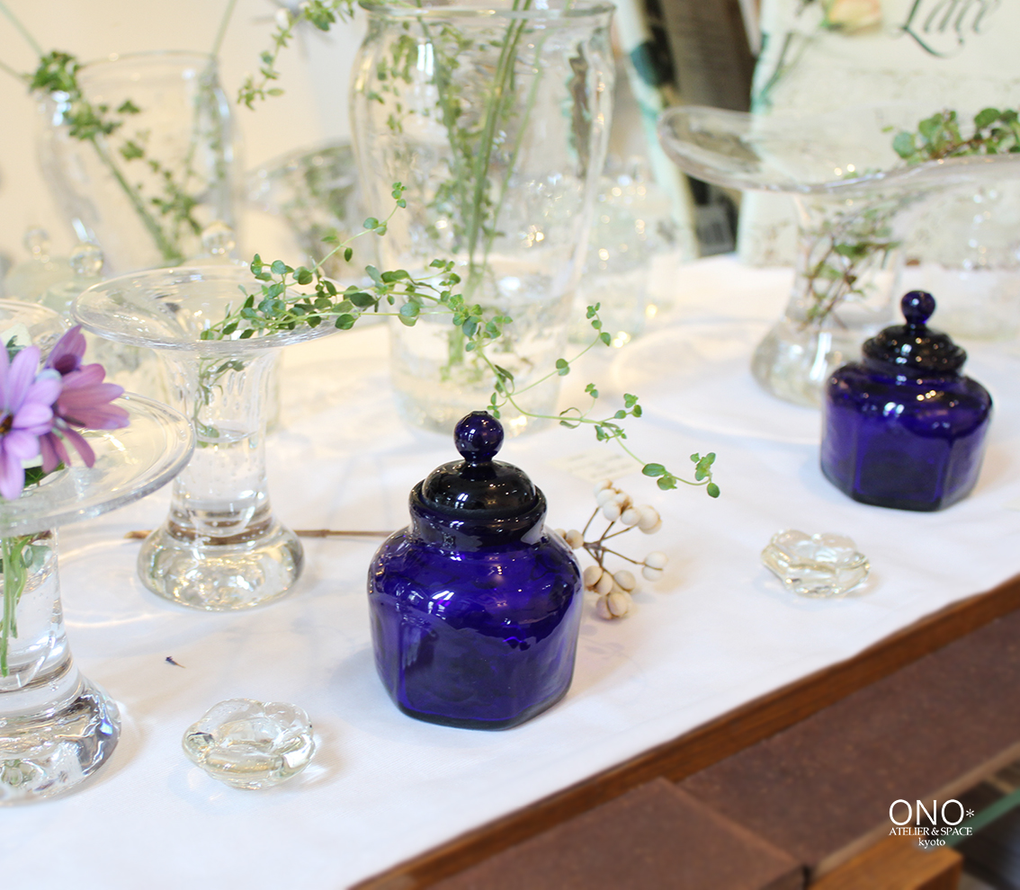 大正ロマン ガラス花瓶 フリルバラ 手作り吹ガラス 大正ロマン ガラス