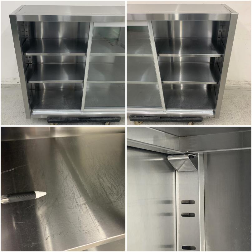 中古】 A07677 吊戸棚 ガラス扉 W1000 x D350 x H900 mm 【業務用