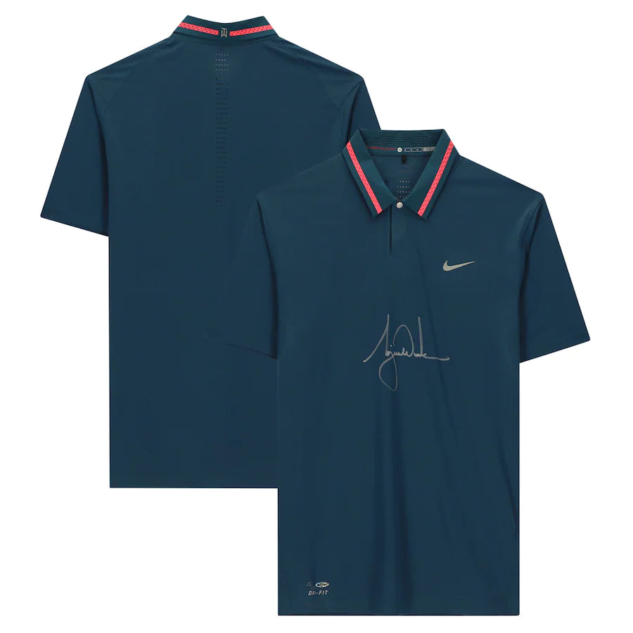 タイガー・ウッズ 直筆サイン入りナイキポロシャツ（SPブルー） ※額