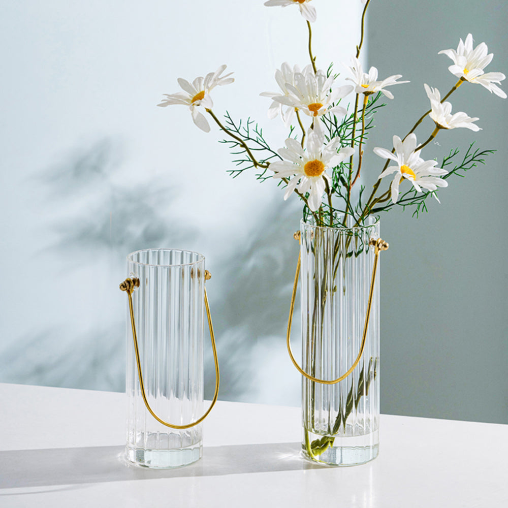 ゴールドハンドルガラスフラワーベース – acacia