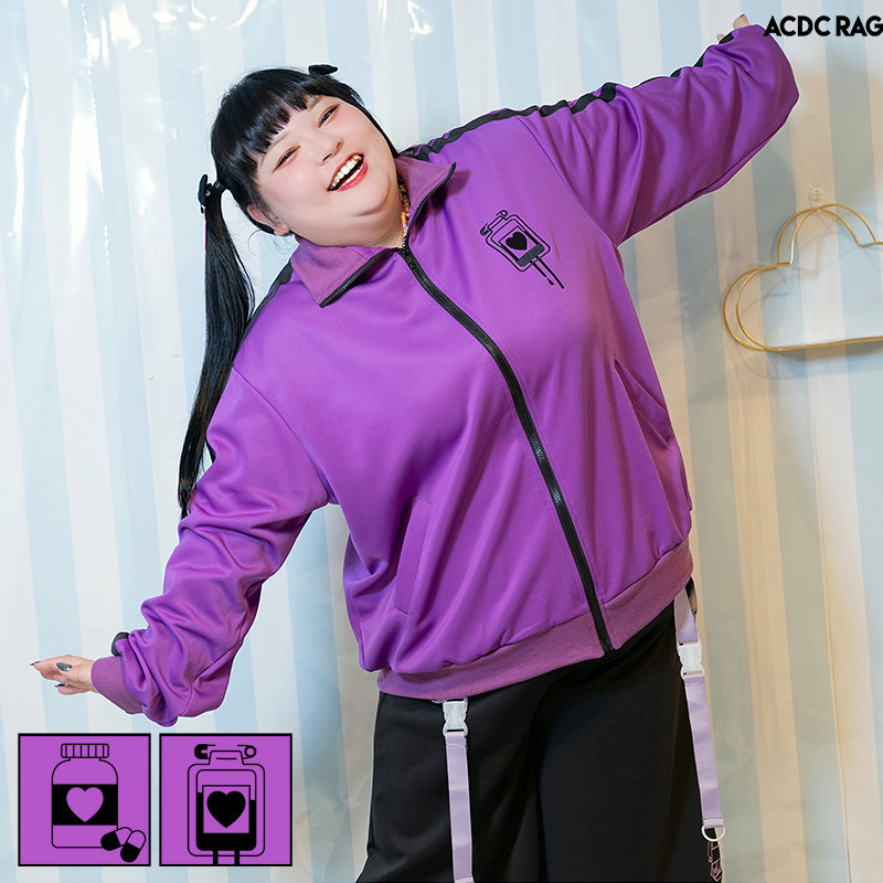 輸血/薬瓶 ジャージジャケット パープル (プラスサイズモデルVer