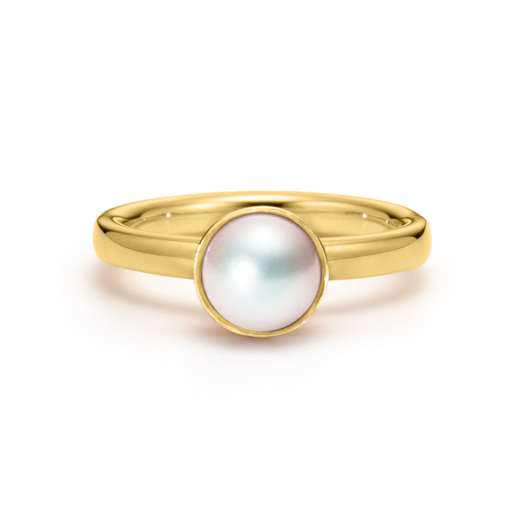 ビズー公式】アコヤ真珠 パール 伊勢志摩産 Pt900 K18(18金) YGリング