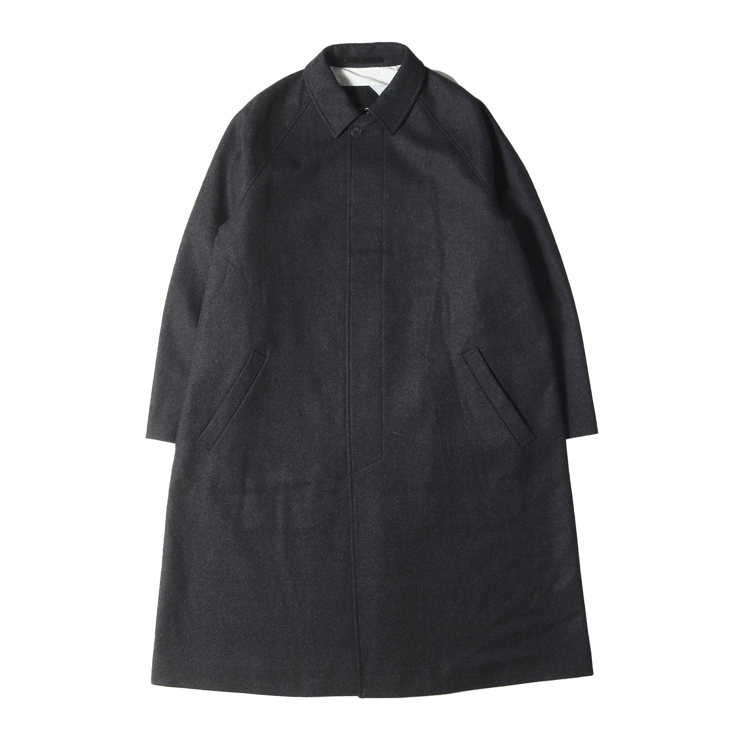 ATON (エイトン) ウール フランネル フライフロント ステンカラー