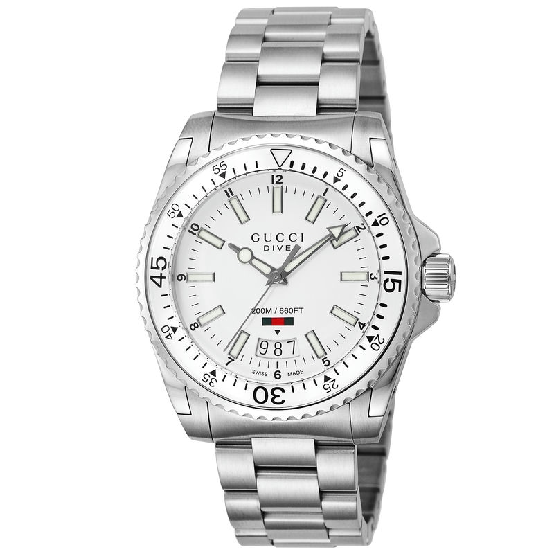 Brandol / GUCCI グッチ メンズ腕時計 DIVE ダイブ 40mm ホワイト