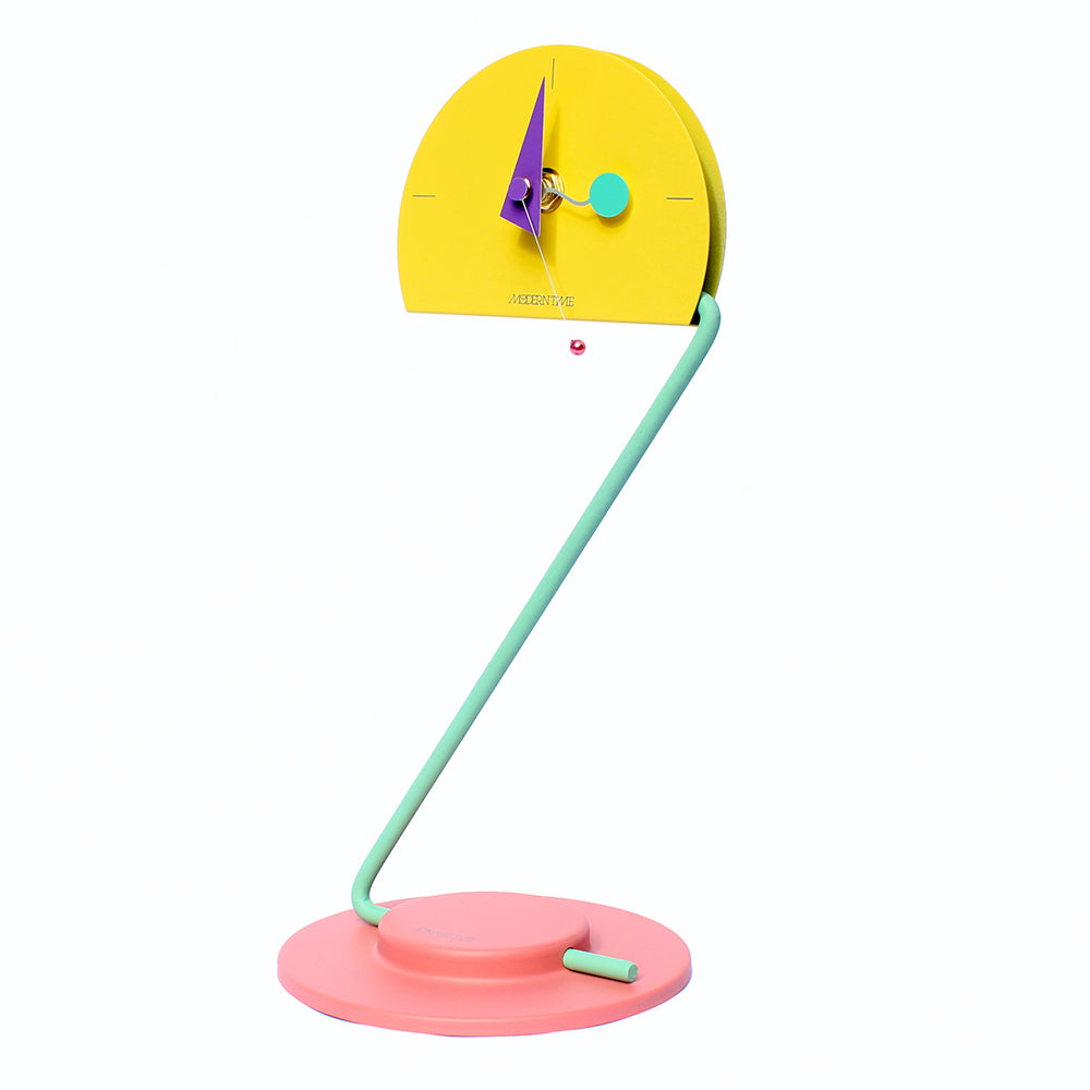 Peacock Desk Clock in Yellow by Canetti – Canetti Design Group