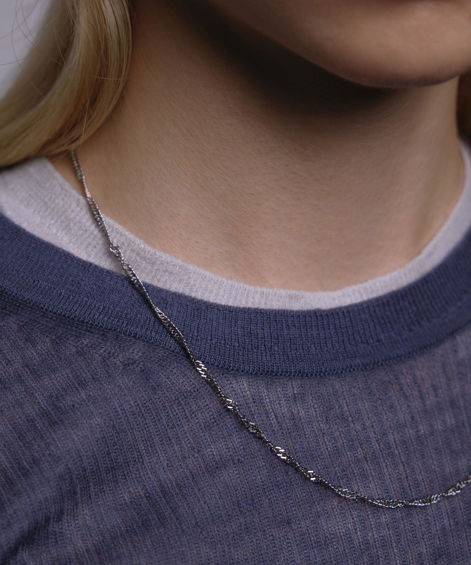 シルバー]グリッターロープネックレス