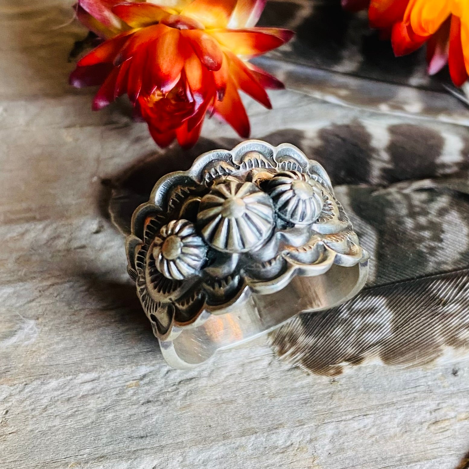 Beannie Ramone Sterling Silver Stamped Band // Size 5, 7, 9