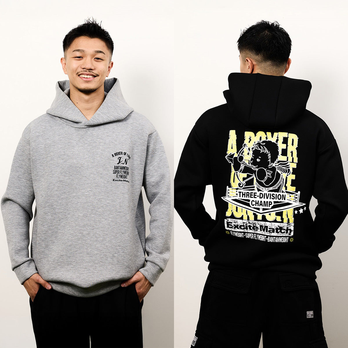 JUNTO NAKATANI × ExciteMatch】3階級制覇 ダンボールニット パーカー