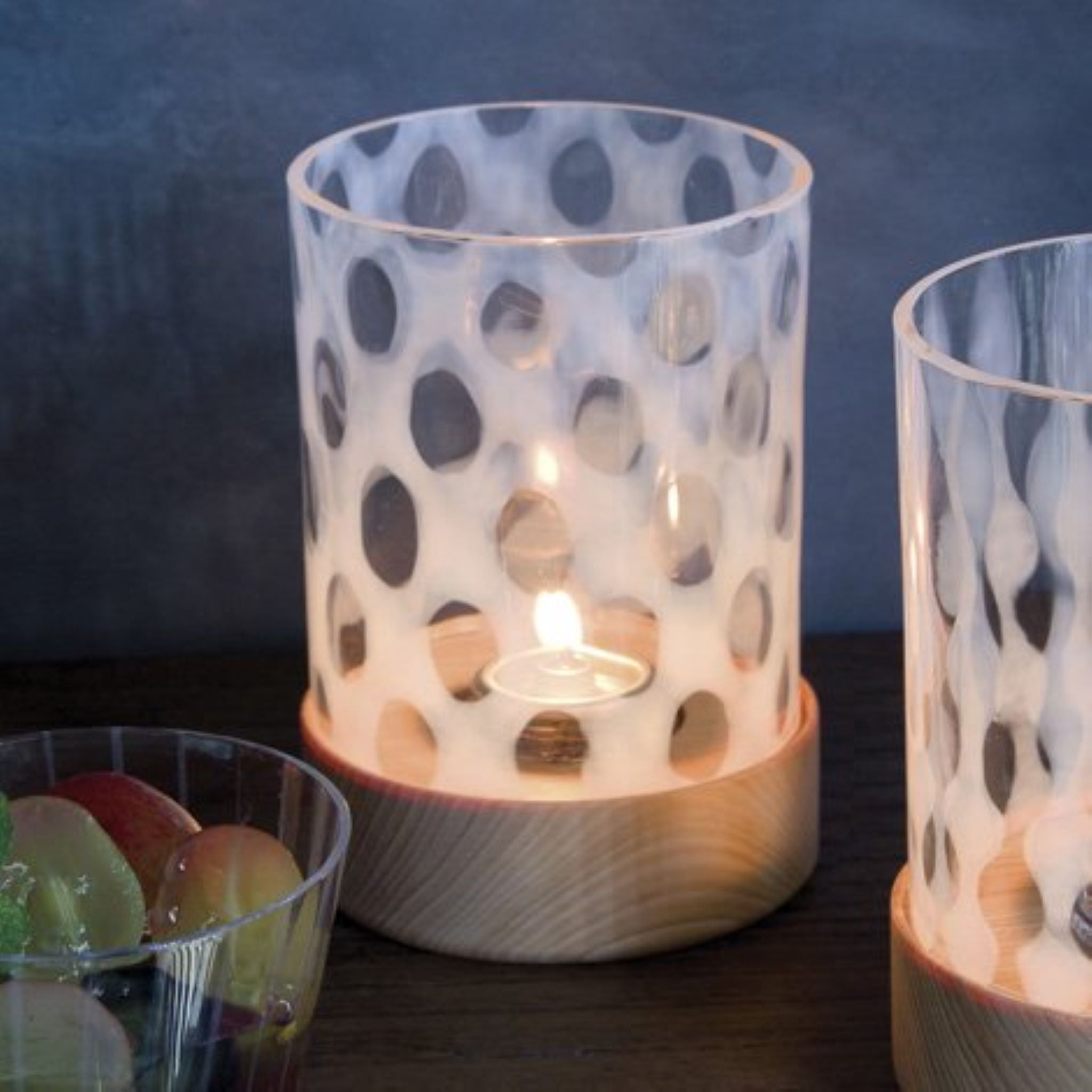 廃番】キャンドルホルダー・スタンド | 義山百景 大正浪漫硝子 | 水玉 |