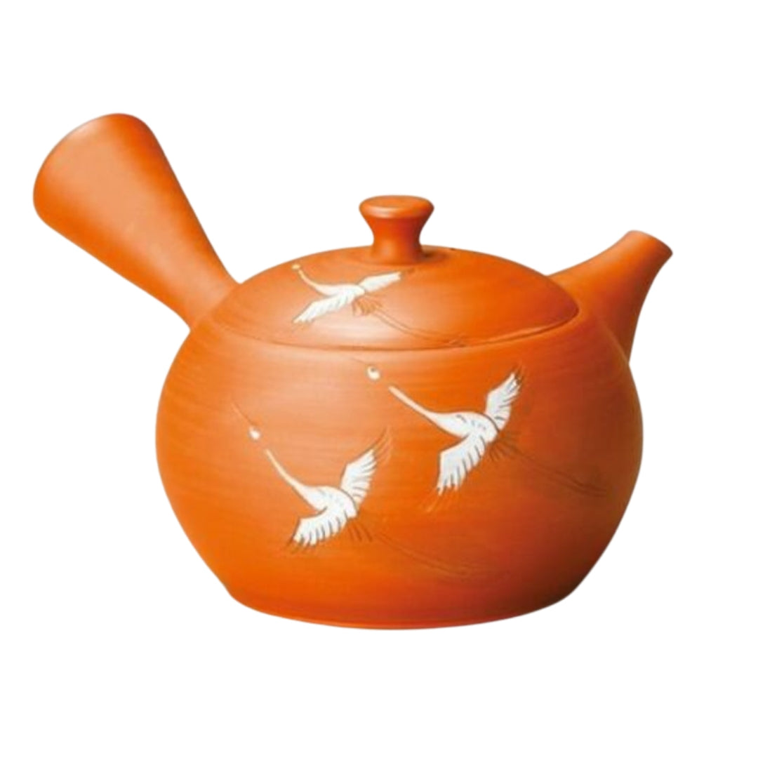 常滑焼 朱泥急須 玉光 鶴 – Kisashijapan株式会社