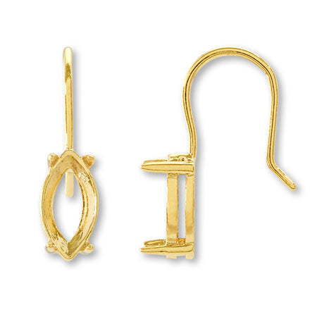 フックピアス 石座付マーキス #4228 10×5mm ゴールド – 貴和製作所