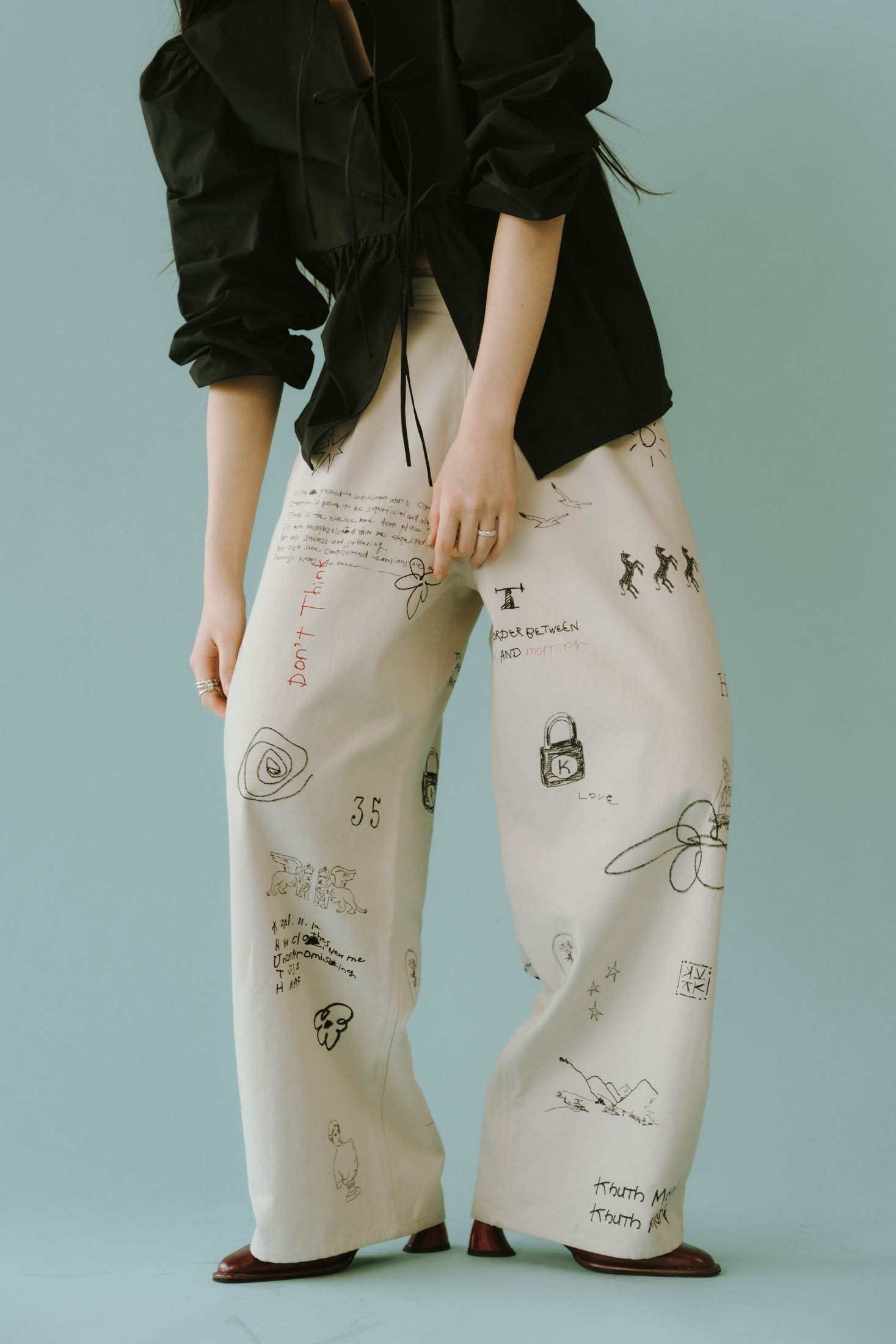 high waist tattoo pants(KotokaIzumi collab)/3color | KNUTH MARF