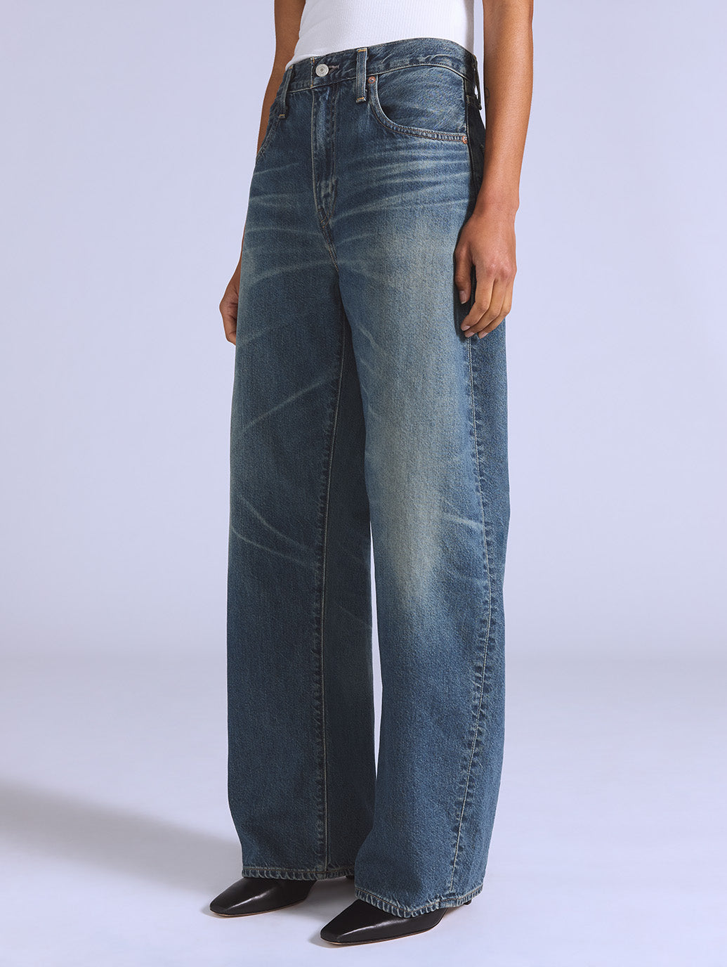 BLUETAB™ DROP バレルジーンズ ミディアムインディゴ MADE IN JAPAN