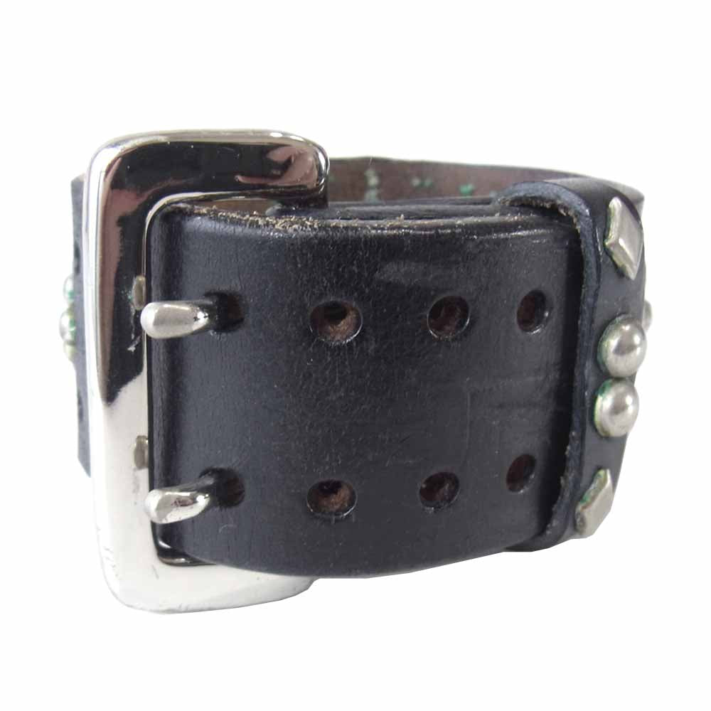 WOLF'S HEAD ウルフズヘッド スタッズ レザー ブレスレット ブラック系