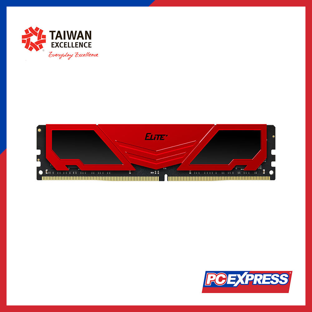 TEAMGROUP 8GB DDR4 3200MHz ELITE Desktop Memory - Red/Black – PC