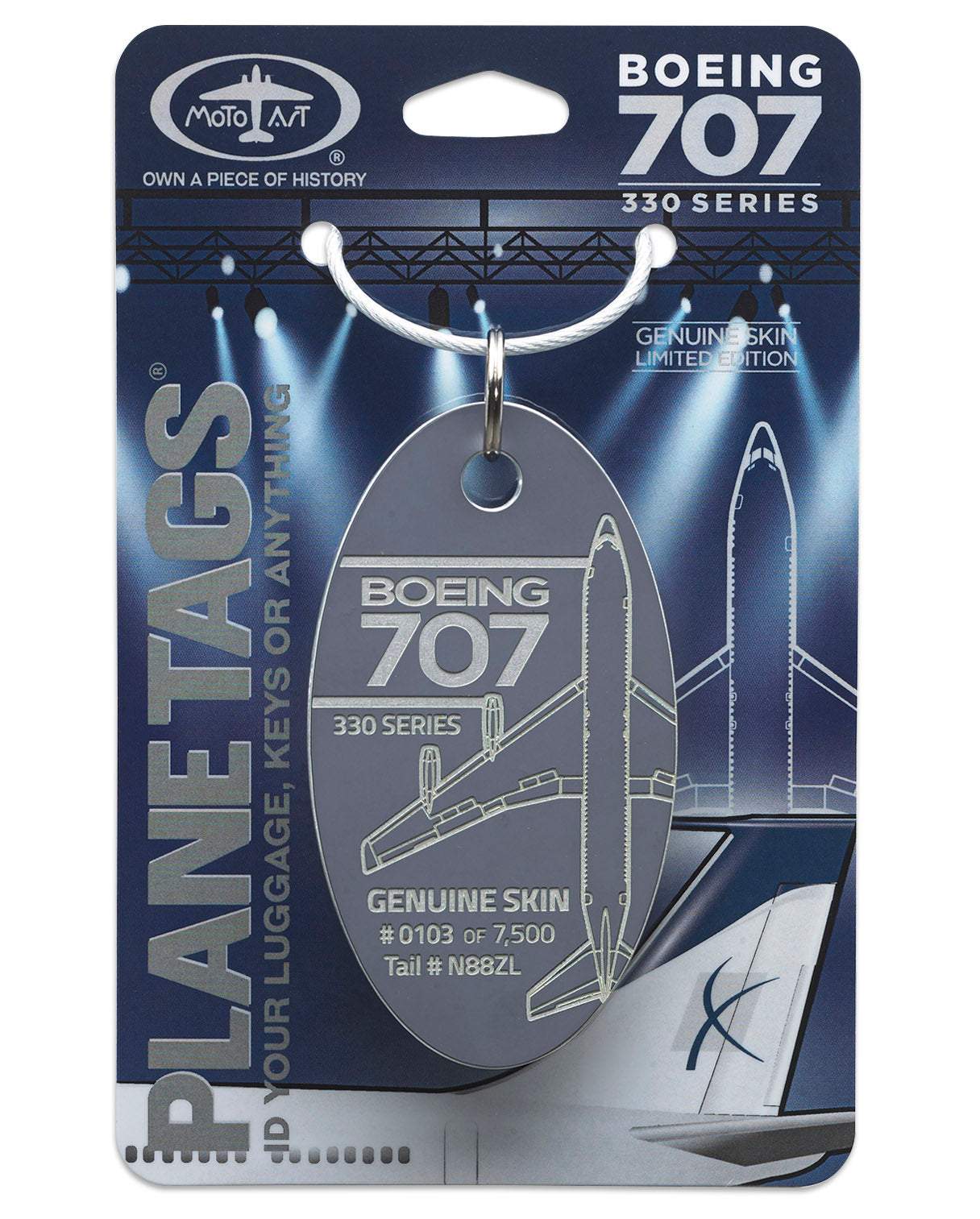 Boeing 707-330 - PLANETAGS TAIL #N88ZL – MotoArt PlaneTags