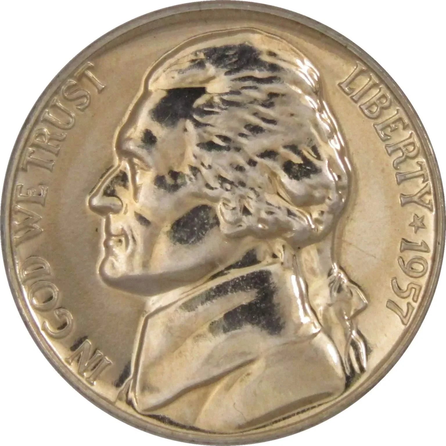 1957 Jefferson Nickel 5 Cent Piece Choice Proof 5c US Coin Collectible