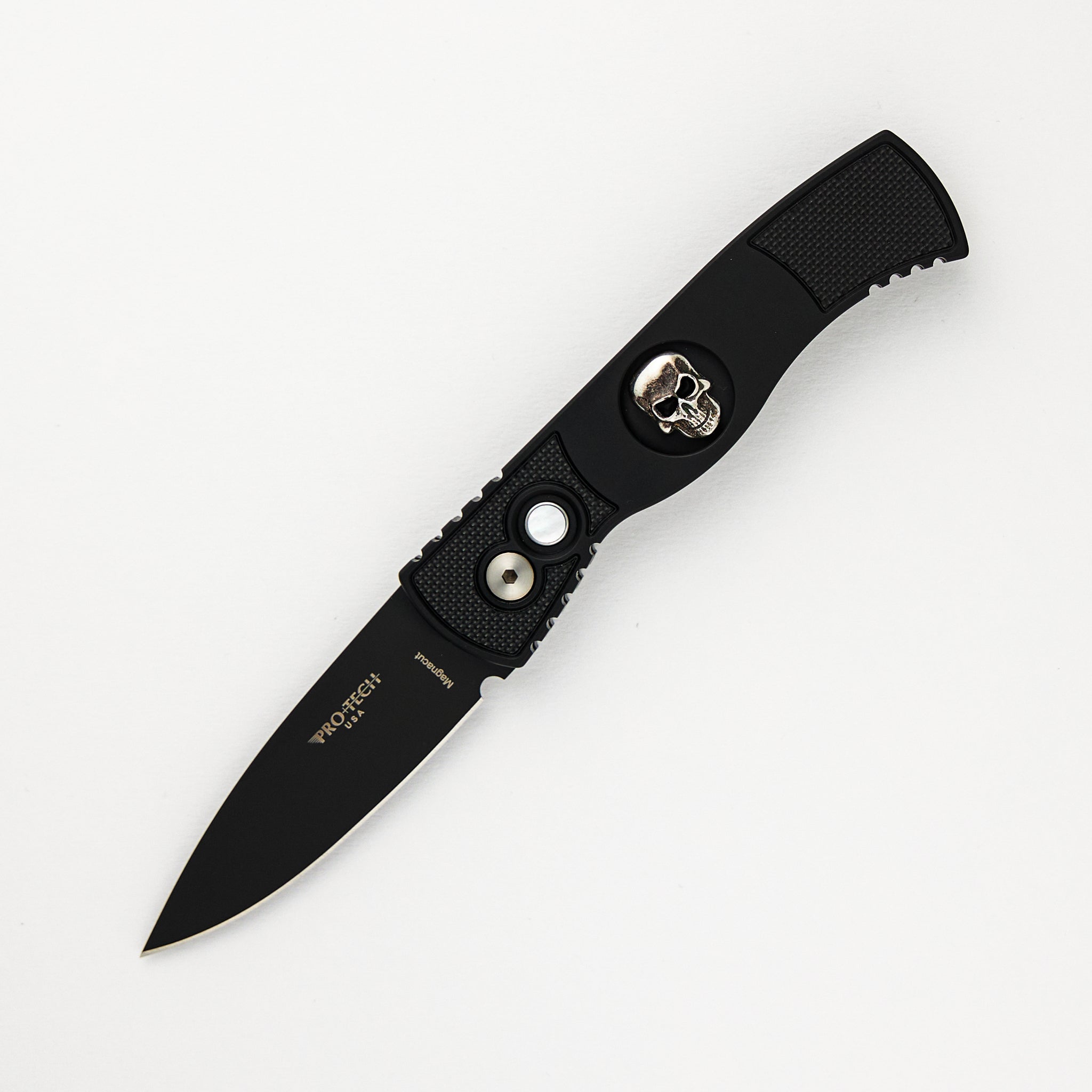 TR-2 Skull Blade Show 2024 - Black Handle, Shaw Sterling Silver Skull,