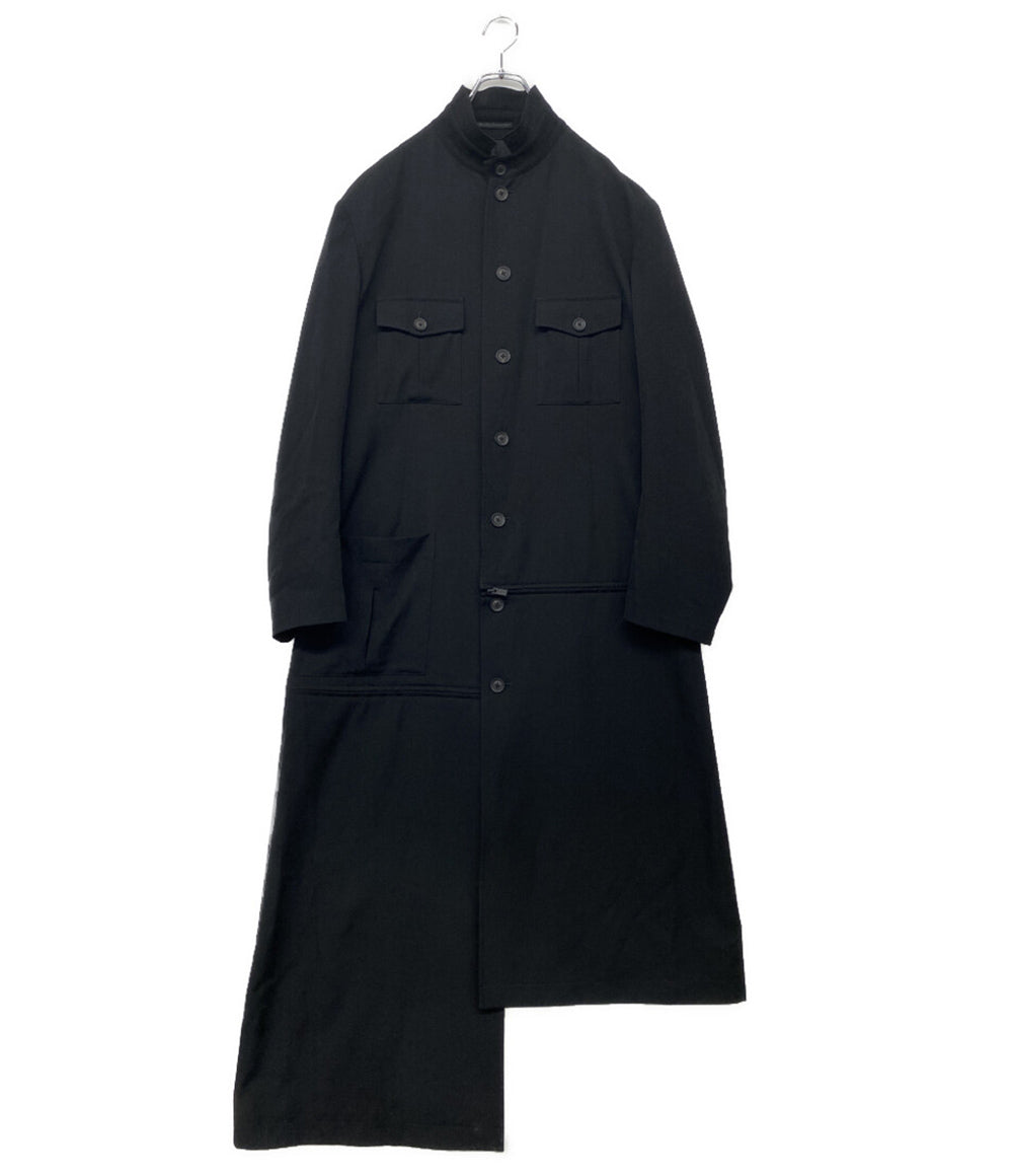 YOHJI YAMAMOTO POUR HOMME コート WRINKLED GABARDINE STAND FASTENER