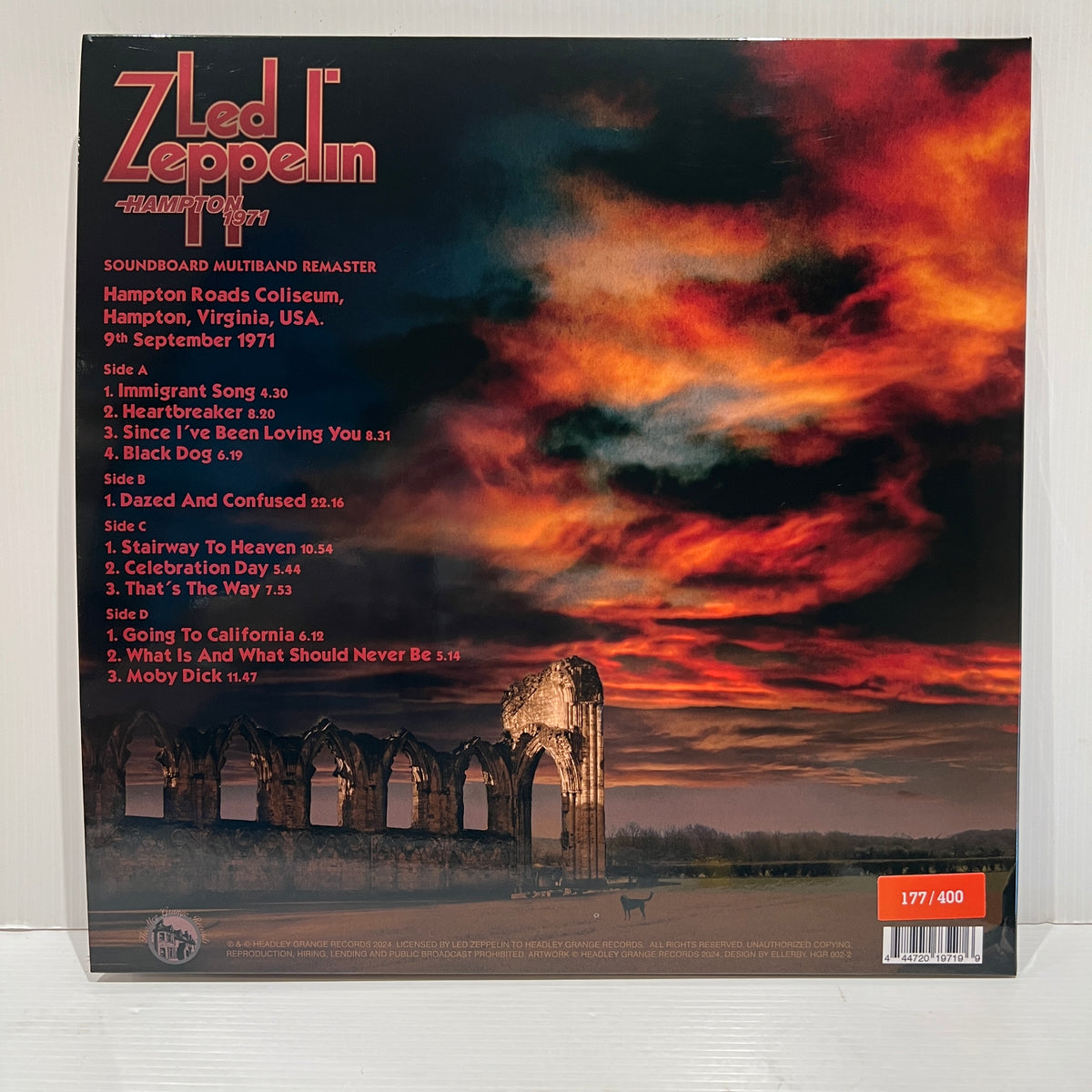 Led Zeppelin - Hampton 1971 - rare limited ORANGE vinyl 2LP