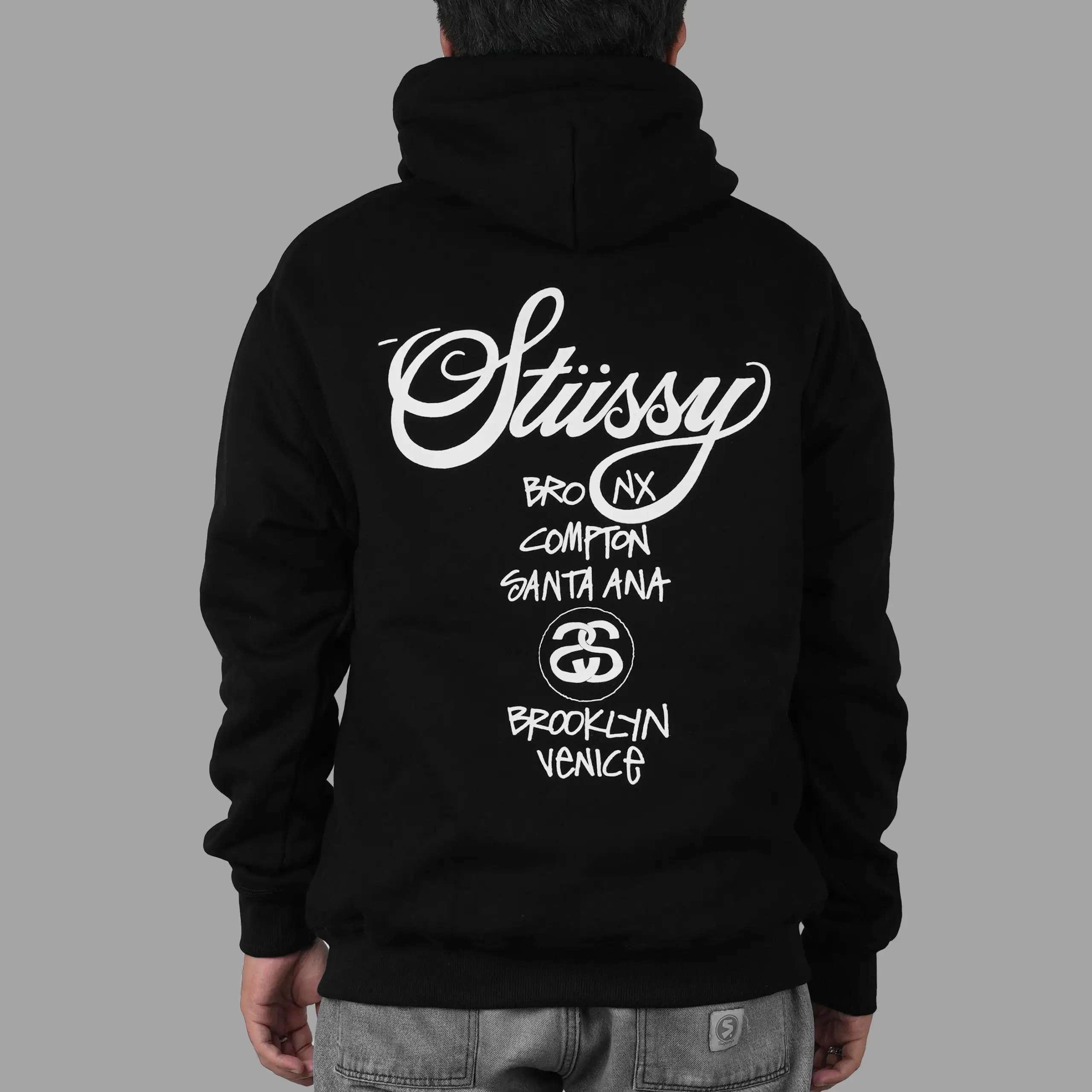 Stussy World Tour Black Zipper Hoodie | Senikersku