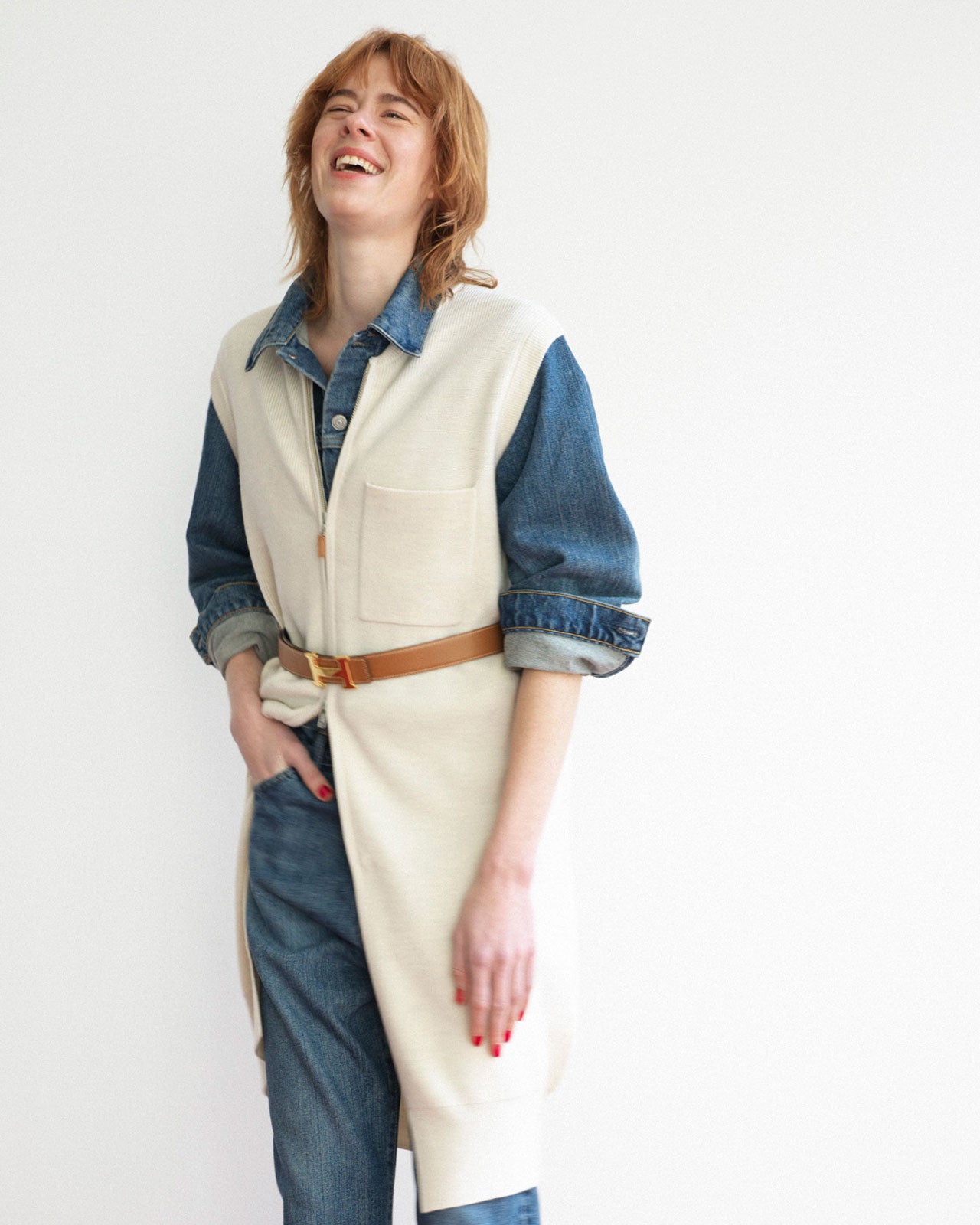 Shinzone（シンゾーン）】LONG KNIT GILET