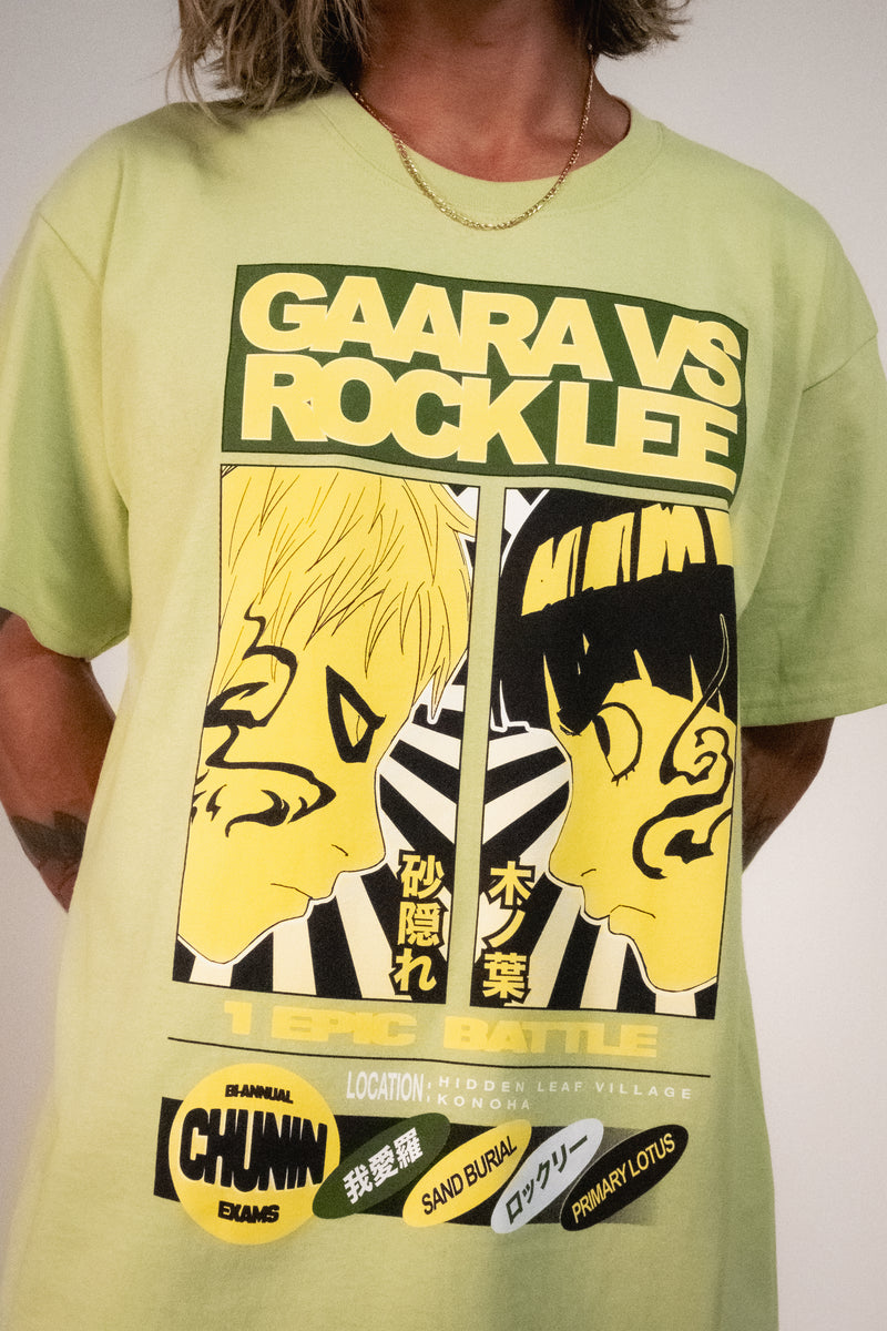 Naruto 25th Gaara VS Rock Lee Tee - Dill Green – Shonen Jump Store