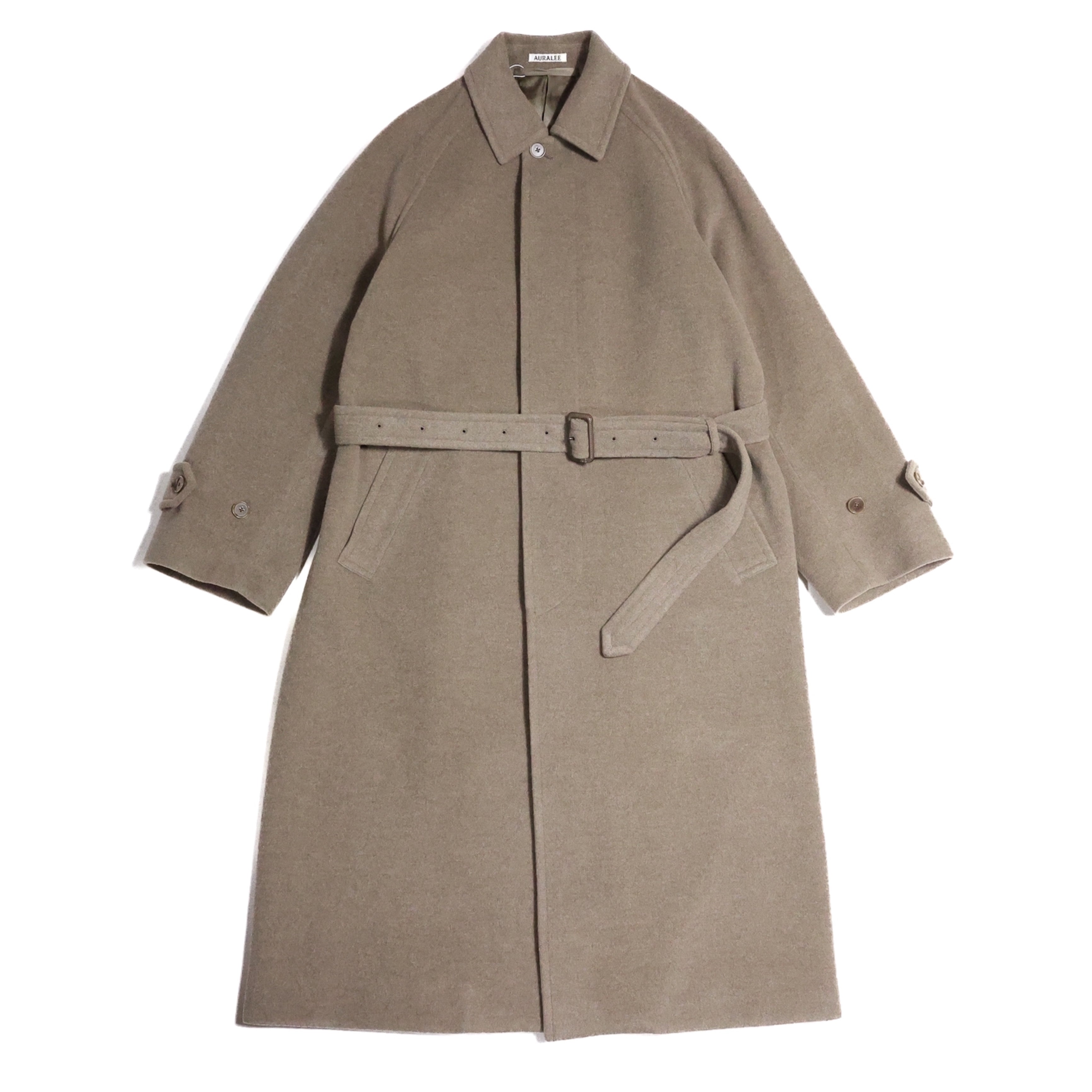 AURALEE 「SUPER FINE WOOL MOSSER SOUTIEN COLLAR COAT / KHAKI BEIGE
