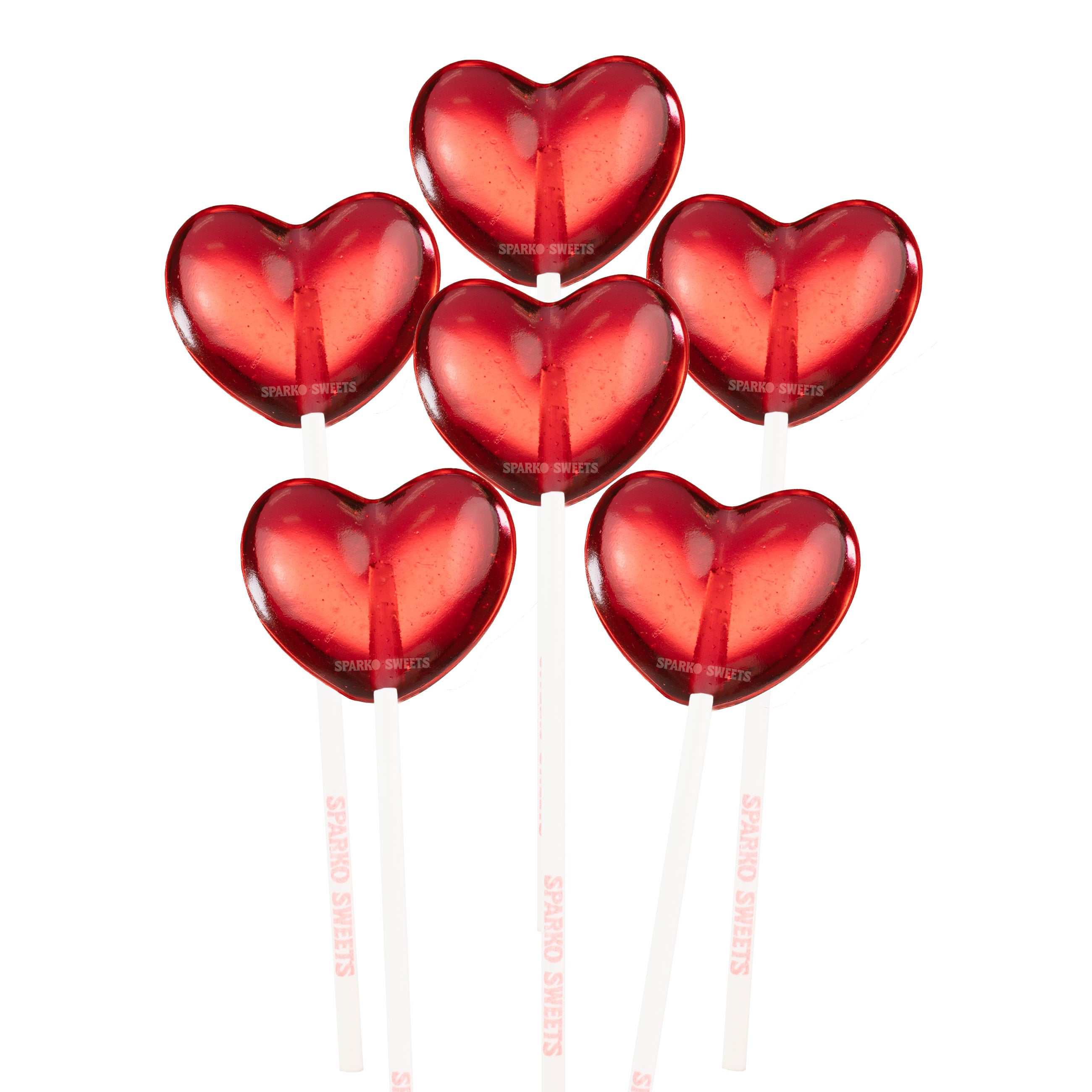 Sugar Free Twinkle Mini Red Heart Lollipops for Valentines Day