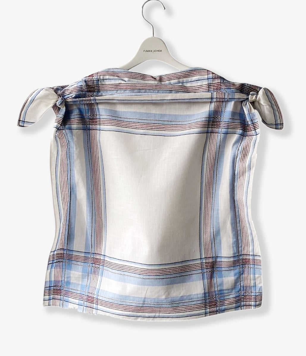 FUMIKA_UCHIDA/HANDKERCHIEF PULLOVER TOP(SAX PLAID)