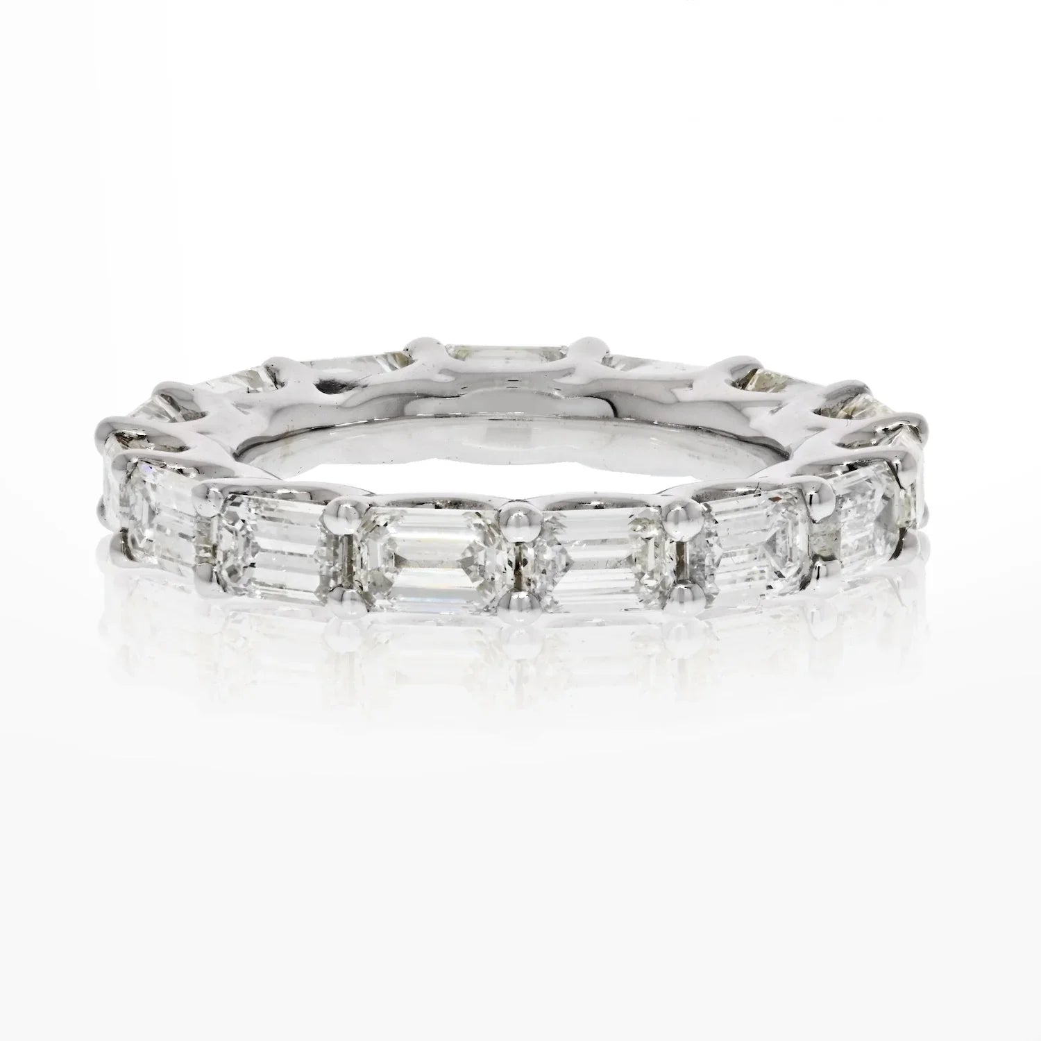 5.50cts Horizontal Emerald Cut Diamond Eternity Eternity Band