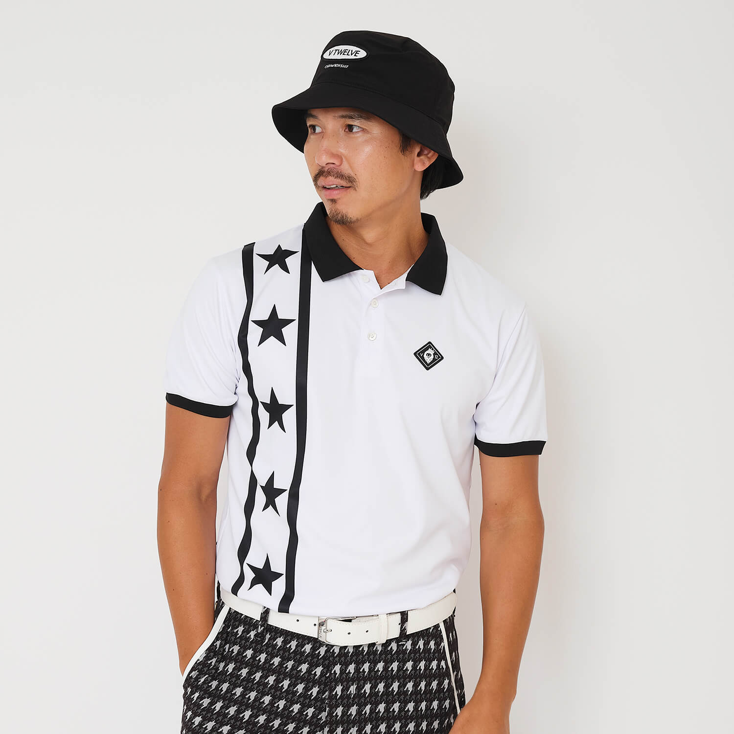 V12] ゴルフ メンズ ポロシャツ 吸水速乾 VERTICAL STAR POLO | 【公式