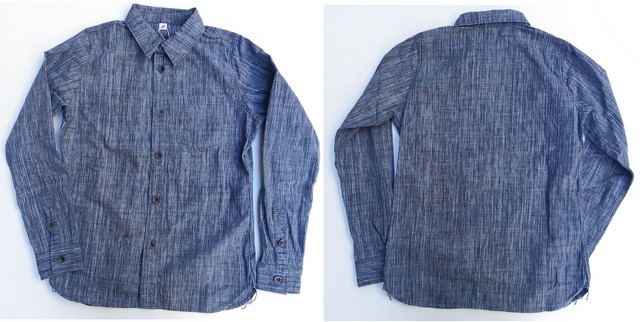 pure blue japan -ピュアブルージャパン- かすりシャンブレーシャツ 2
