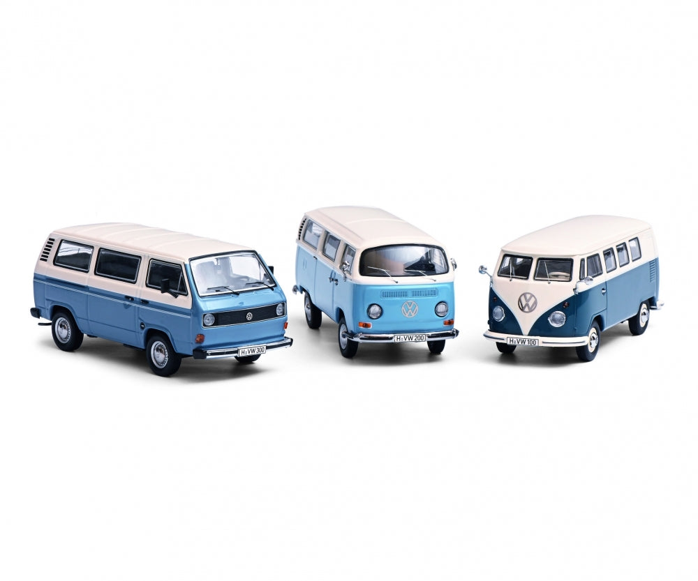 Schuco 1:43 Volkswagen T1 T2 T3 transporter 3 cars set 450374400