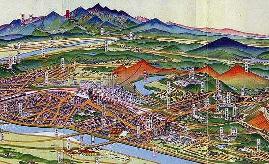 吉田初三郎「田川市鳥瞰図」踏査取材時の記録写真／炭坑住宅・三井田川