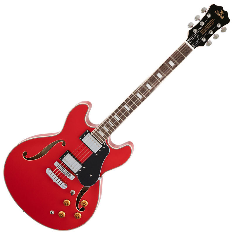 ジャンク品】Teisco BA-2 セミアコースティックエレキベース レッド 新