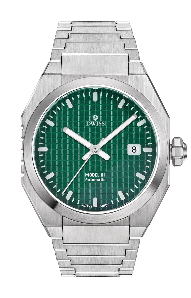 DWISS A1 Green: Automatic Swiss Made watch with 68 hours power