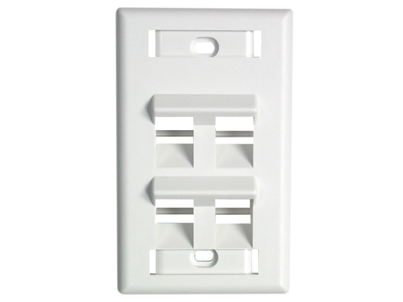 Wall Plate, ID Window, Angled Single-Gang - 1, 2, 4 Port – Fiber Savvy