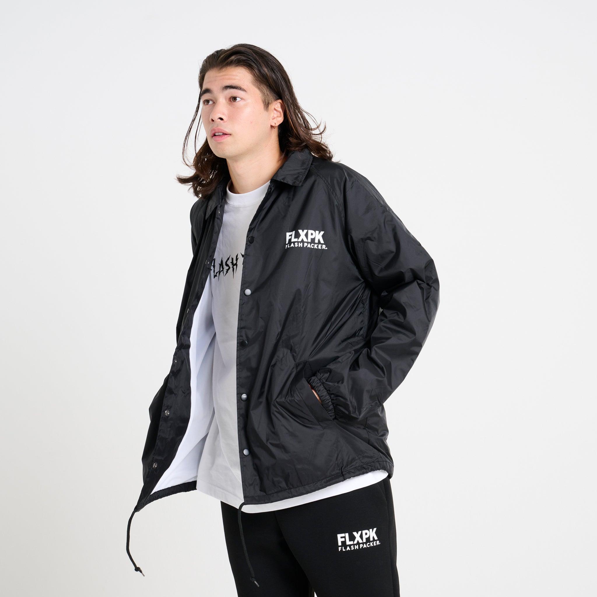 XCJ-LOG（撥水ナイロン・コーチジャケット）BLACK - OUTERWEAR