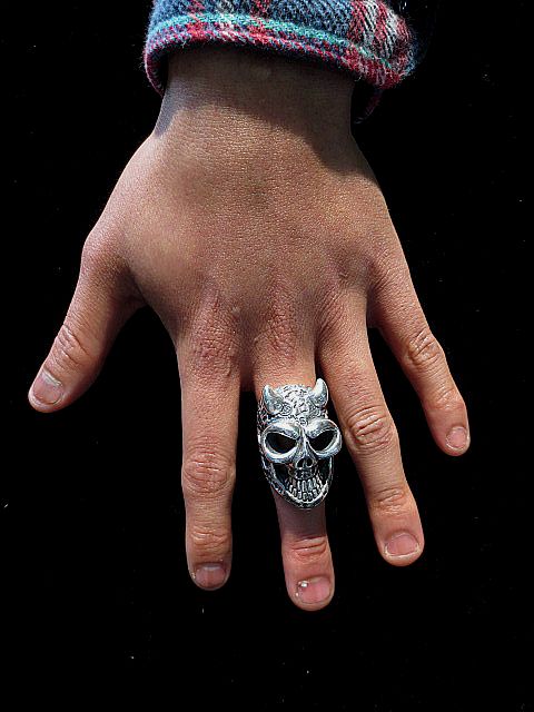 BILL WALL LEATHER Graffiti Master Skull w/ Horns R347 商品詳細