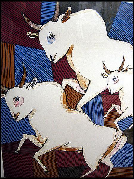 池田満寿夫/干支シリーズ 「丑」 白い牛 リトグラフ141/150 | 中古品