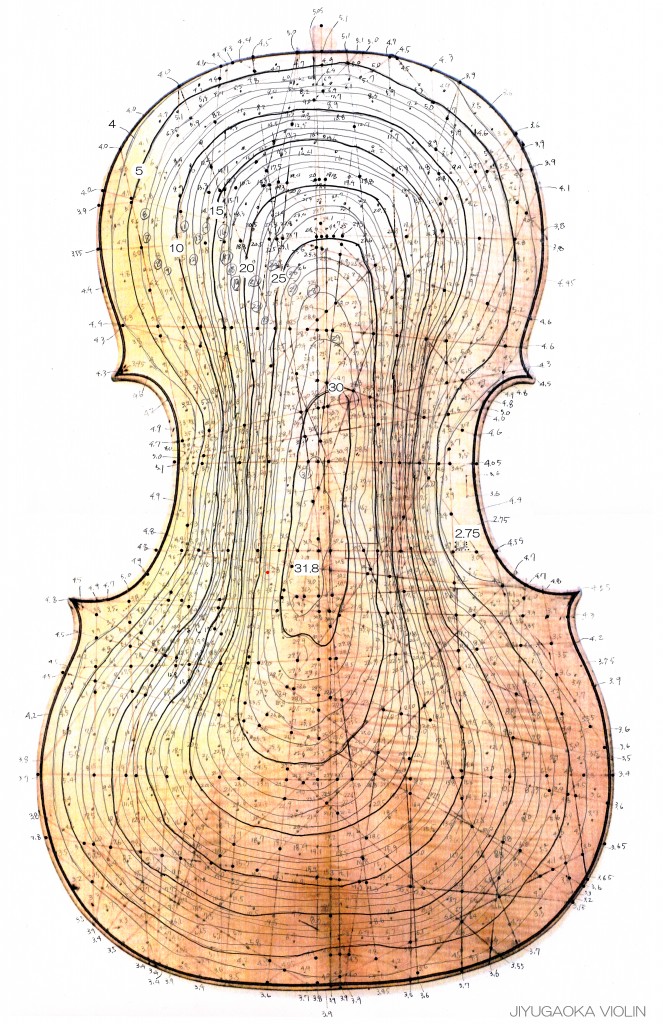 裏板の製作工程 | 自由ヶ丘ヴァイオリン