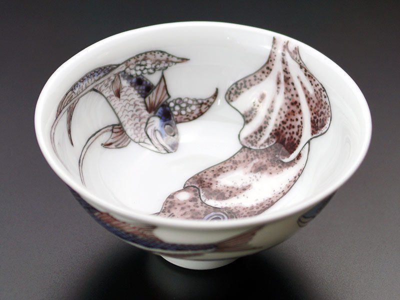 有田焼】ぐい呑み 色絵烏賊図 - JTOPIA