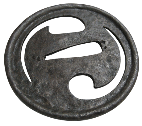 つば 甲冑師 鉄 鍔 鐔 二つ巴 服部美術刀剣店 katana 刀装具 tsuba