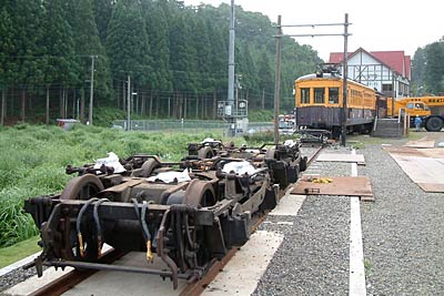蒲原鉄道線で活躍した昭和5年製造の電気機関車「ED1形」を冬鳥越スキー