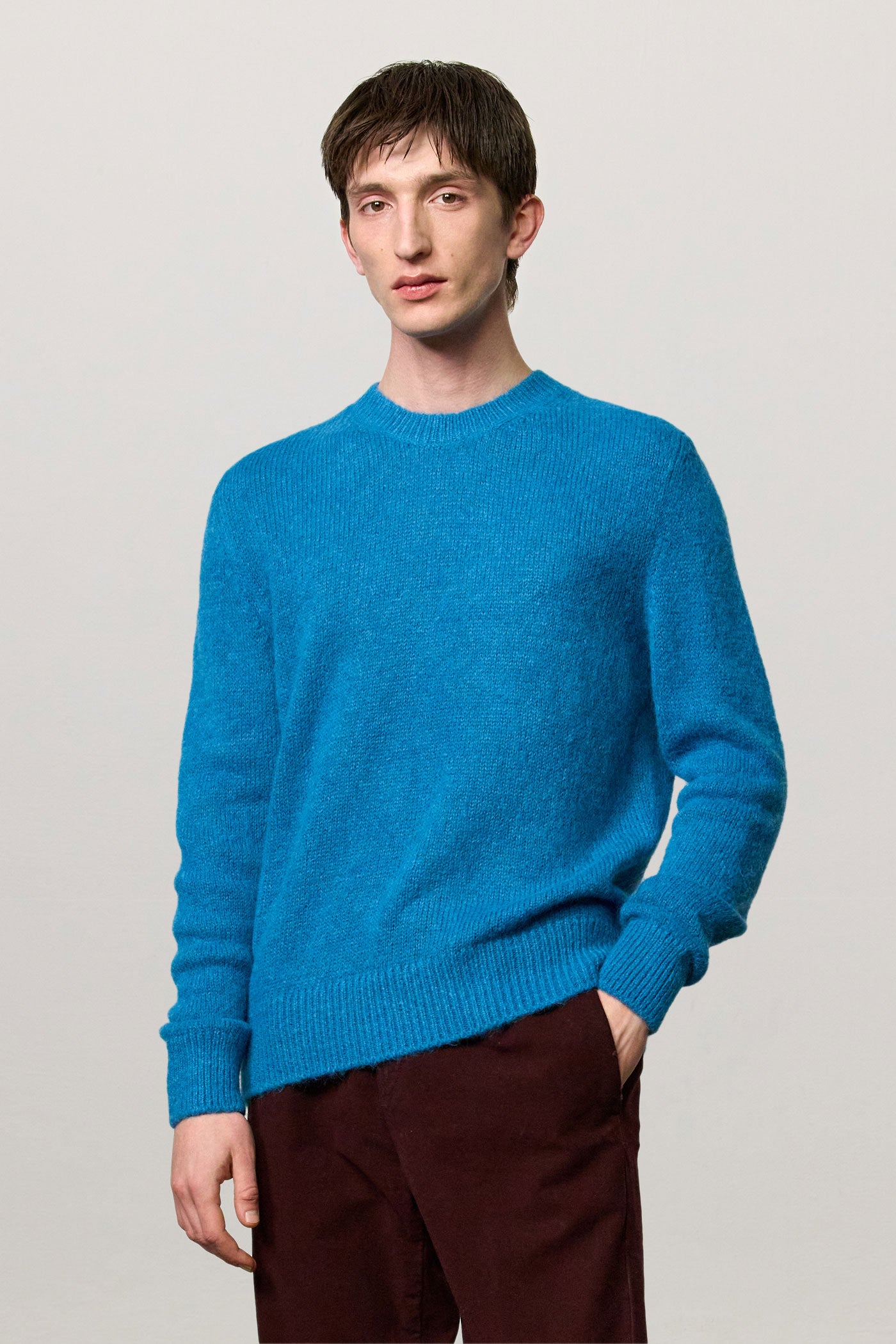 BRUCE - Baby alpaca sweater - turquoise – Massimo Alba